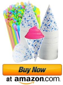 paper snow cone cup and plastic spoon straws 2021